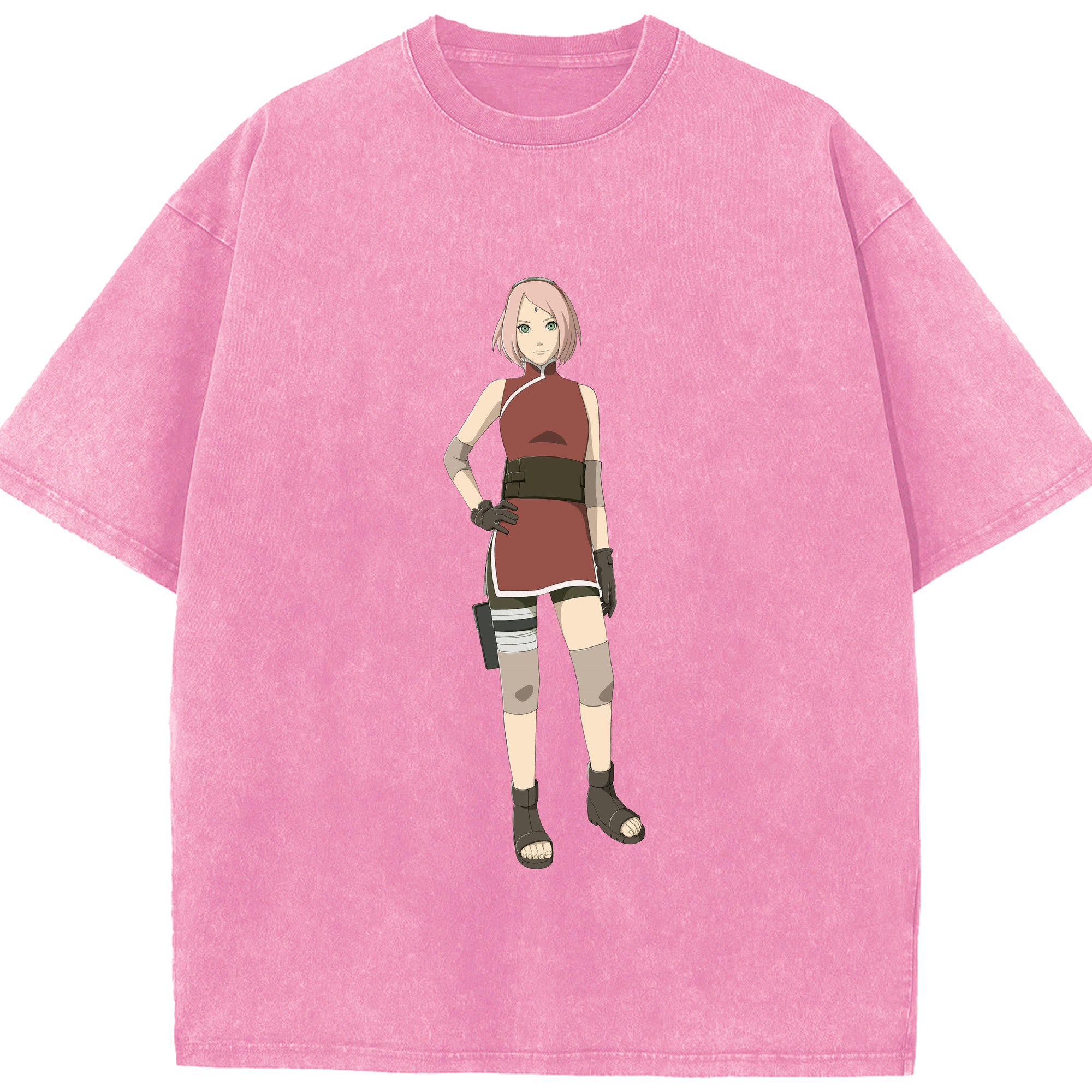 （画像用） NARUTO -ナルト- 春野サクラ Haruno Sakura 綿100% ヴィンテージ風 半袖Tシャツ（フロントプリント）